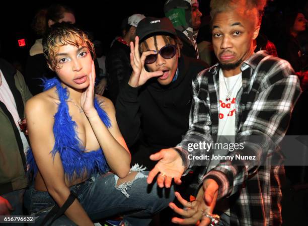 Odalys Pena, Squidnice, and K$ace attend The Remedy With DJ Esco And Just Blaze In Concert - New York, NY at Highline Ballroom on March 22, 2017 in...