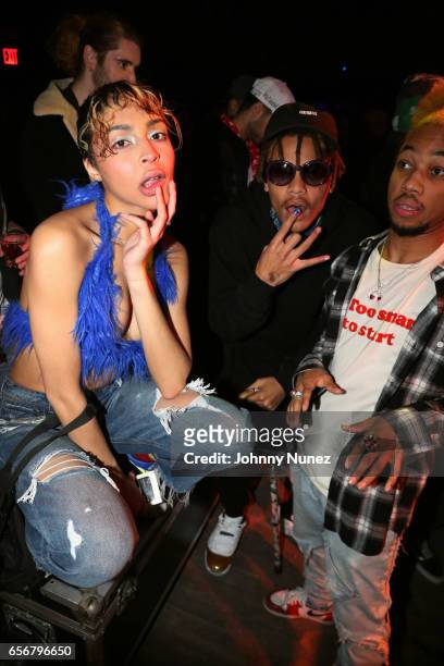 Odalys Pena, Squidnice, and K$ace attend The Remedy With DJ Esco And Just Blaze In Concert - New York, NY at Highline Ballroom on March 22, 2017 in...