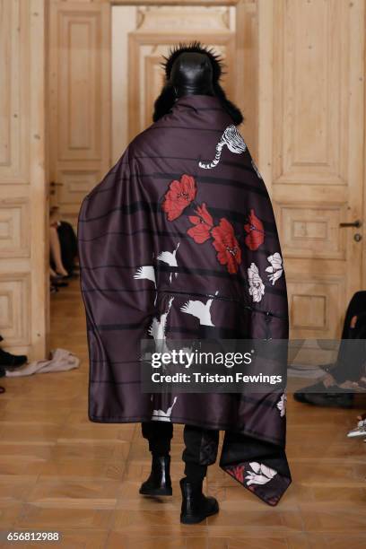 Model walks the runway at the New Gen show during Mercedes-Benz Istanbul Fashion Week March 2017 at Grand Pera on March 23, 2017 in Istanbul, Turkey.