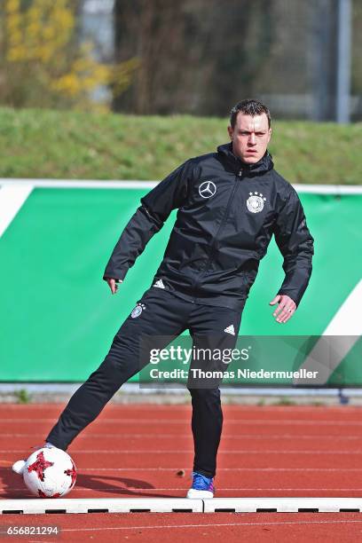 Hanno Balitsch, assistant coach of Germany is seen prior to the UEFA Under-19 European Championship qualifiers between U19 Germany and U19 Cyprus on...