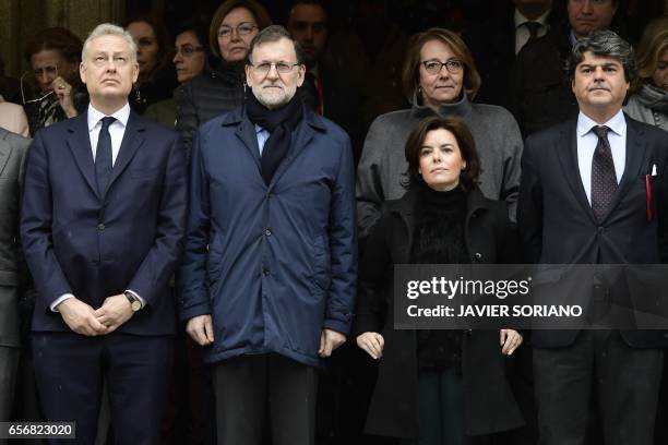 Spanish Prime Minister Mariano Rajoy , British Ambassador to Spain Simon Manley , Spanish vice-President of the Government and Minister of the...