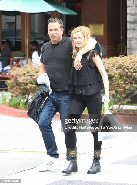 Randall Emmett and Ambyr Childers are seen on March 22, 2017 in Los Angeles, California.