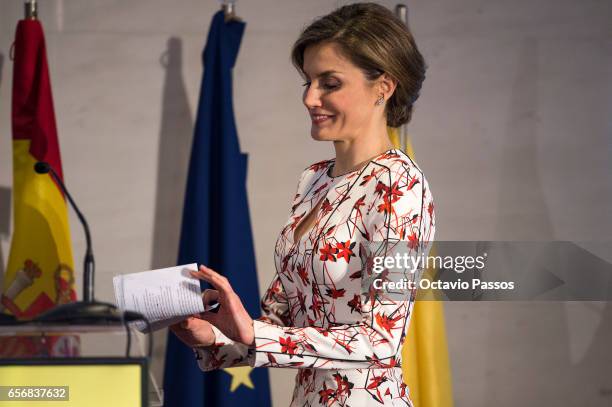 Queen Letizia of Spain during the 7th European Conference "Tobacco or Health" in Porto on March 23, 2017 in Porto, Portugal.