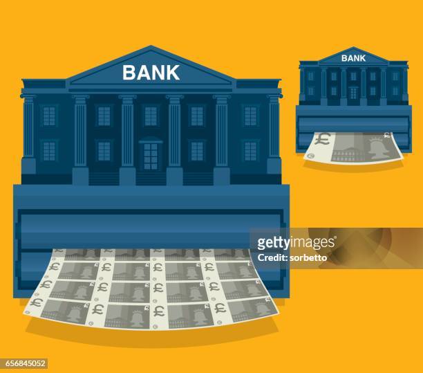 印刷貨幣-英國貨幣 - monetary policy 幅插畫檔、美工圖案、卡通及圖標