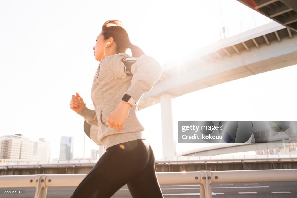 Sporty lady running