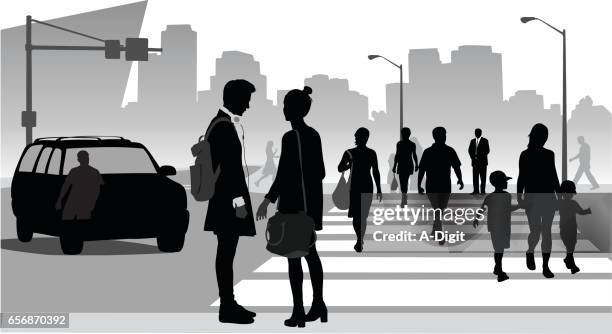 stadt folk - rush hour stock-grafiken, -clipart, -cartoons und -symbole