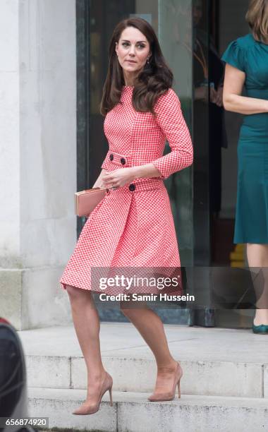 Catherine, Duchess of Cambridge attends the launch of maternal mental health films ahead of mother's day at Royal College of Obstetricians and...