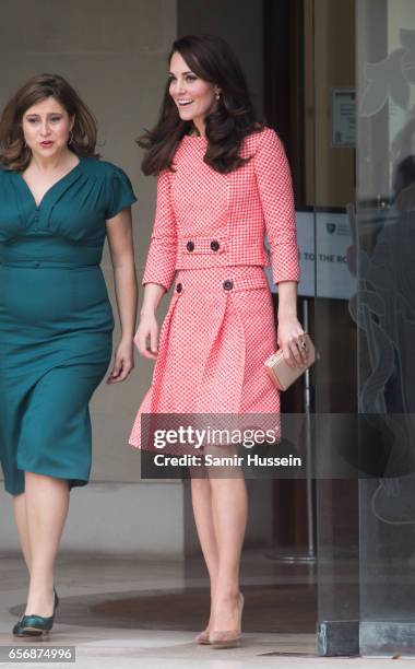 Catherine, Duchess of Cambridge attends the launch of maternal mental health films ahead of mother's day at Royal College of Obstetricians and...