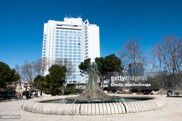 view of old water fountain at taksim gezi park in i̇stanbul - marmara region stock pictures, royalty-free photos & images