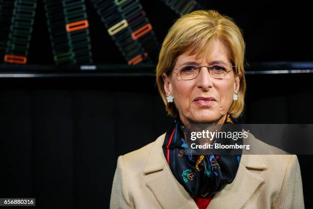 Christine Todd Whitman, president of Whitman Strategy Group LLC, sits for a photograph after a Bloomberg Television interview in New York, U.S., on...