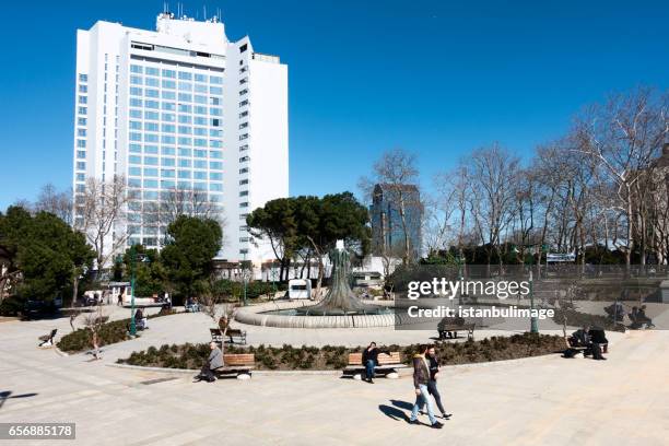 view of old water fountain at taksim gezi park in i̇stanbul - marmara stock pictures, royalty-free photos & images