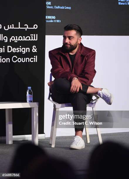 Firras Alwahabi, Faux Consultancy speaks on stage at the d3 Fashion Talks: DDFC Talk: See Now Buy Now - Can it Work? during Day 1 of Fashion Forward...