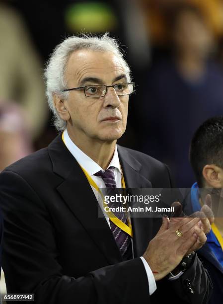 Jorge Fossati coach of Qatar looks on on during Qatar against Iran - FIFA 2018 World Cup Qualifier on March 23, 2017 in Doha, Qatar.