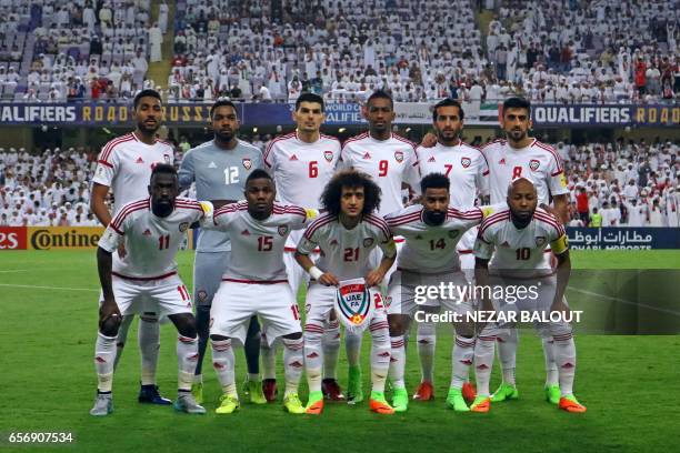 S starting eleven midfielder Khamis Esmaeel, goalkeeper Khalid Eisa, defender Mohnad Salem, defender Abdulaziz Hussain Haikal, forward Ali Ahmed...