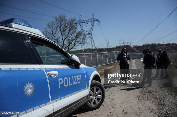 Members of the German federal police on patrol along the Bulgaria - Turkish border, near Kapitan Andreevo border crossing point, some 280 km east the...