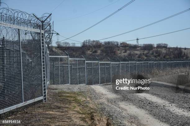 The new built fence along the Bulgaria - Turkish border near Kapitan Andreevo, Bulgaria. Frontex patrols are providing support to the Bulgarian...