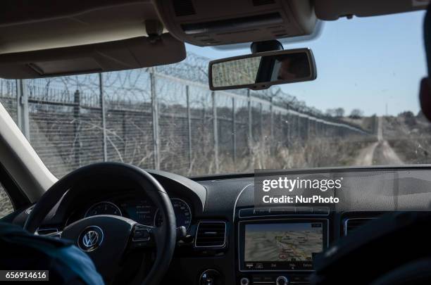 Members of the German federal police on patrol along the Bulgaria - Turkish border, near Kapitan Andreevo border crossing point, some 280 km east the...