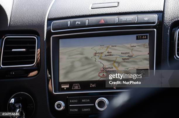 Special GPS navigation used be the members of the German federal police on patrol along the Bulgaria - Turkish border, near Kapitan Andreevo border...