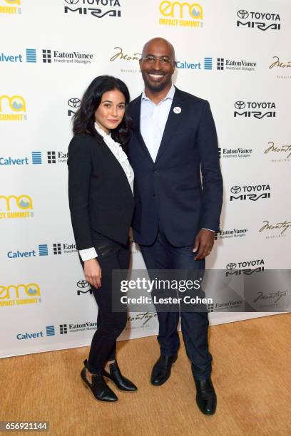 Actor/activist Emmanuelle Chriqui and president/co-founder of The Dream Corps and CNN contributor Van Jones attend the EMA IMPACT Summit hosted by...