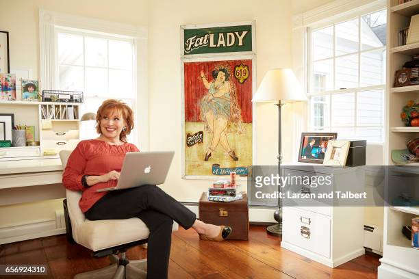 American comedian, writer, and actress Joy Behar is photographed in her home for People Magazine on January 20, 2017 in Sag Harbor, New York.