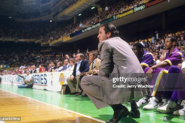 Pat Riley Sidelines 343 1984 Nba Finals Photos & High Res Pictures - Getty Images