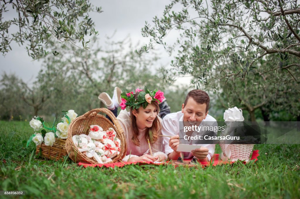 Young Couple In Love Planning Romantic Wedding