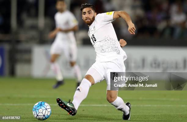 Alireza Jahan Bakhsh of Iran in action during Qatar against Iran - FIFA 2018 World Cup Qualifier on March 23, 2017 in Doha, Qatar.