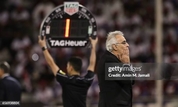 Jorge Fossati coach of Qatar looks on on during Qatar against Iran - FIFA 2018 World Cup Qualifier on March 23, 2017 in Doha, Qatar.