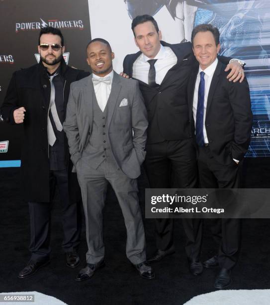 Original Power Rangers Austin St. John, Walter Jones, Jason David Frank and David Yost at the Premiere Of Lionsgate's "Power Rangers" held on March...