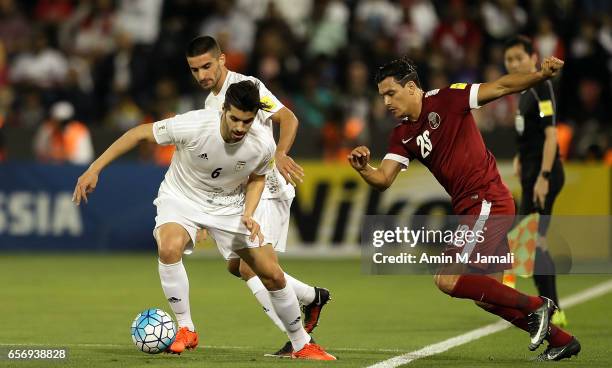 Saeid Ezatolahi of Iran in action during Qatar against Iran - FIFA 2018 World Cup Qualifier on March 23, 2017 in Doha, Qatar.