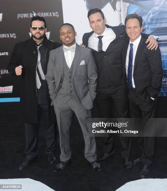 Original Power Rangers Austin St. John, Walter Jones, Jason David Frank and David Yost at the Premiere Of Lionsgate's "Power Rangers" held on March...