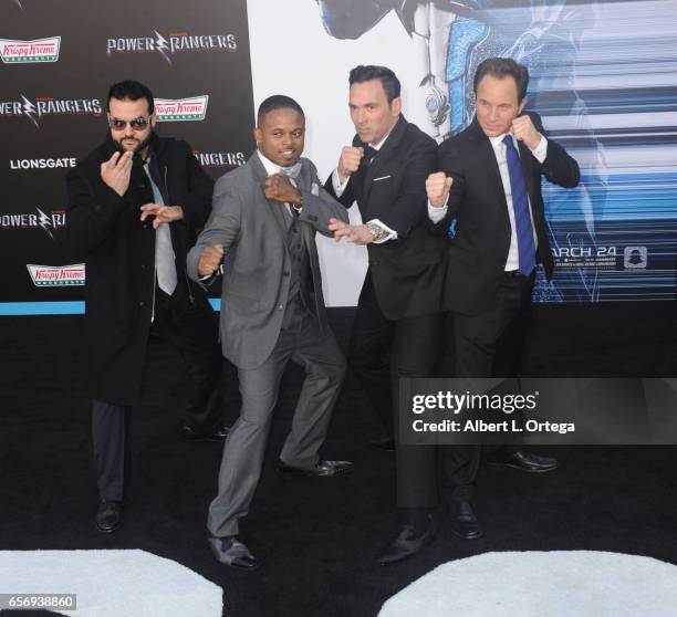 Original Power Rangers Austin St. John, Walter Jones, Jason David Frank and David Yost at the Premiere Of Lionsgate's "Power Rangers" held on March...