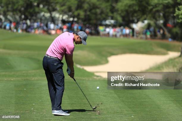 Martin Kaymer of Germany tees off on the 7th hole of his match during round two of the World Golf Championships-Dell Technologies Match Play at the...