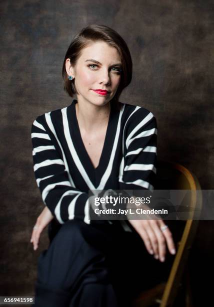 Actress Lauren Cohan is photographed from AMC's 'The Walking Dead is photographed during Paley Fest for Los Angeles Times on March 17, 2017 in Los...