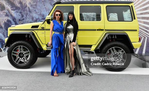 Guests attend Fashion Forward March 2017 held at the Dubai Design District on March 23, 2017 in Dubai, United Arab Emirates.