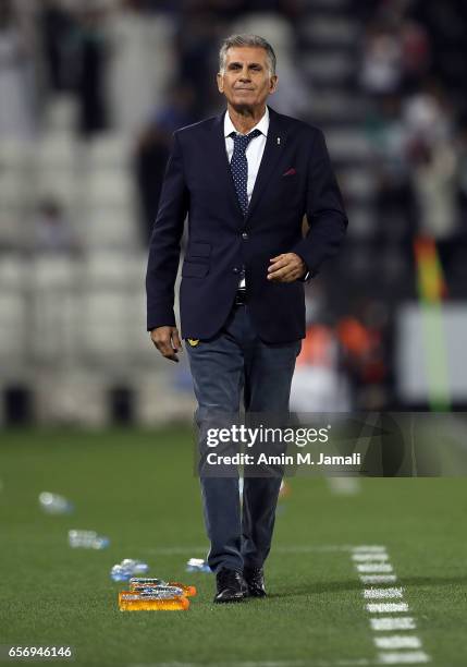 Carlos Quieroz coach of Iran looks on on during Qatar against Iran - FIFA 2018 World Cup Qualifier on March 23, 2017 in Doha, Qatar.