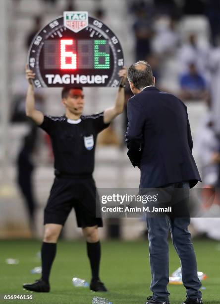 Carlos Quieroz coach of Iran looks on on during Qatar against Iran - FIFA 2018 World Cup Qualifier on March 23, 2017 in Doha, Qatar.