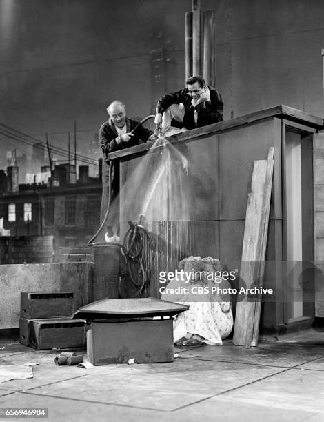 William Frawley , Desi Arnaz , Lucille Ball and Vivian Vance star in the CBS television show "I Love Lucy" episode Vacation from Marriage originally...