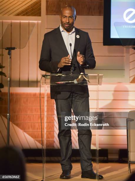 Contributer and Dream Corps Co-Founder and President Van Jones speaks onstage at the EMA Impact Summit at Montage Beverly Hills on March 23, 2017 in...