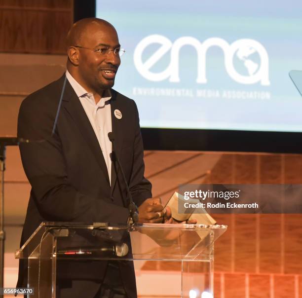 Contributer and Dream Corps Co-Founder and President Van Jones speaks onstage at the EMA Impact Summit at Montage Beverly Hills on March 23, 2017 in...