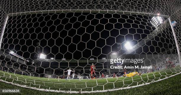 First goal of Iran by Mehdi Taremi during Qatar against Iran - FIFA 2018 World Cup Qualifier on March 23, 2017 in Doha, Qatar.