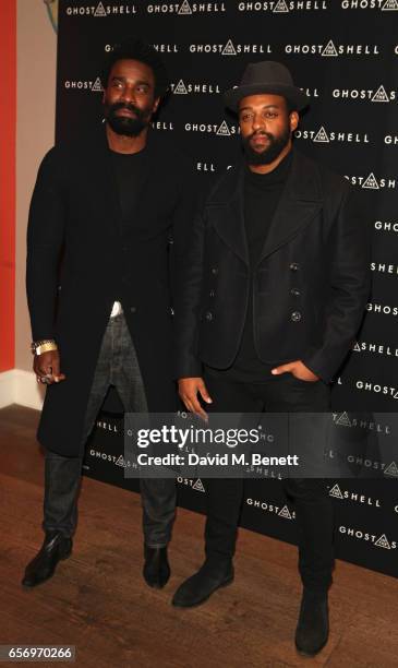 Oritse Williams and guest attend the UK Gala Screening of "Ghost In The Shell" at The Ham Yard Hotel on March 23, 2017 in London, England.