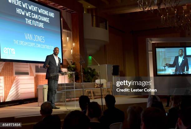 President/co-founder of The Dream Corps and CNN contributor Van Jones speaks during the keynote 'Where We Went Wrong and How We Can Change the...