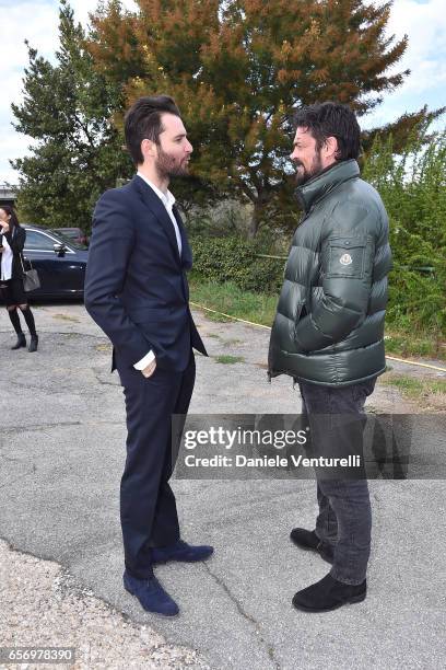 Producer Andrea Iervolino and actor Karl Uban attend On Set Of BENT By AMBI Media Groupon March 23, 2017 in Rome, Italy.
