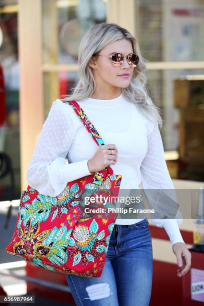 Witney Carson spotted leaving the dance studio carrying a Vera Bradley bag at The Grove on March 23, 2017 in Los Angeles, California.