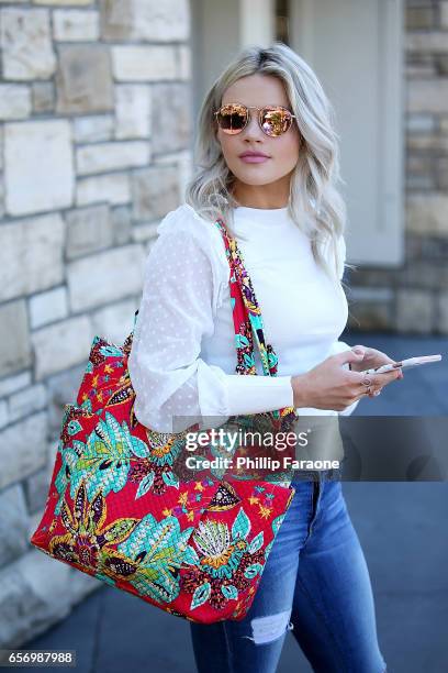 Witney Carson spotted leaving the dance studio carrying a Vera Bradley bag at The Grove on March 23, 2017 in Los Angeles, California.