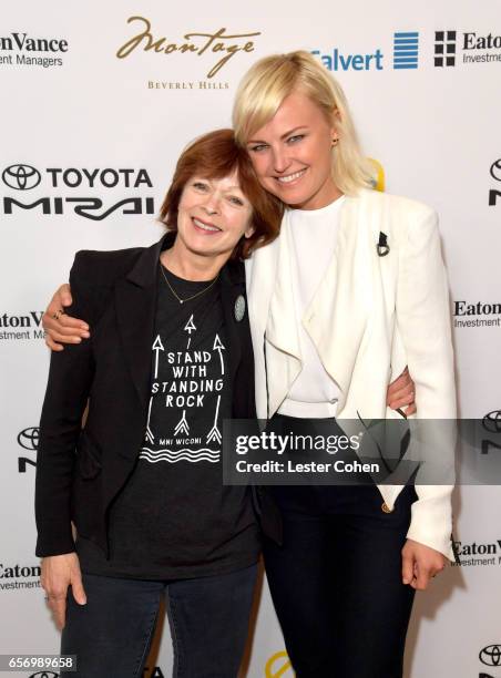 Actor/activist/moderator Frances Fisher and actor/activist Malin Akerman attend the 'Where We Went Wrong and How We Can Change the Future' panel at...