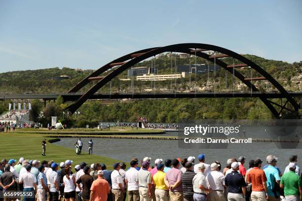 Phil Mickelson plays a shot on the 13th hole of his match during round two of the World Golf Championships-Dell Technologies Match Play at the Austin...