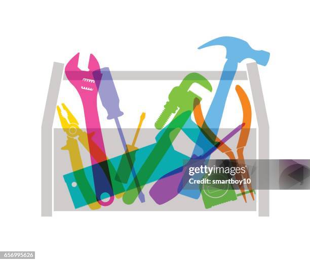 ilustrações de stock, clip art, desenhos animados e ícones de toolbox - caixa de ferramentas