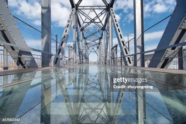 the songhua river binzhou railway bridge,harbin - harbin stock pictures, royalty-free photos & images